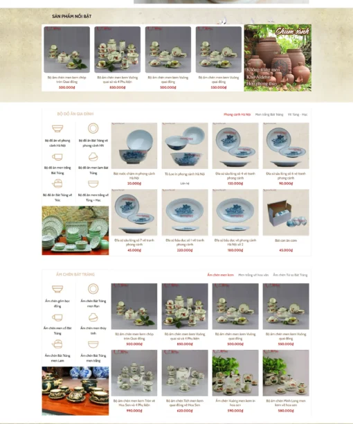 Mẫu website bán đồ gốm