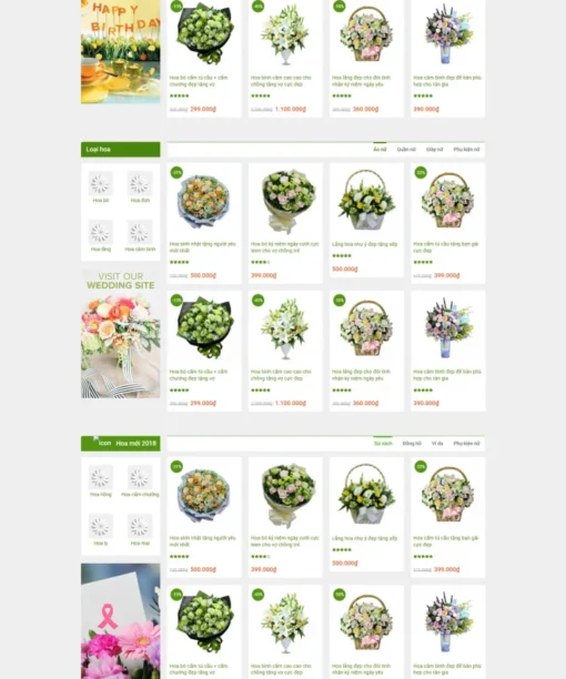 Mẫu website bán hoa tươi