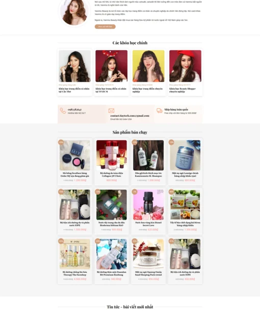 Mẫu website dạy trang điểm