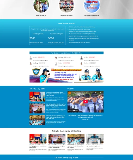 Mẫu website dịch vụ bảo vệ