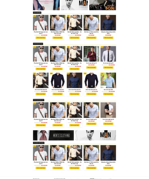 Mẫu website đồ nam