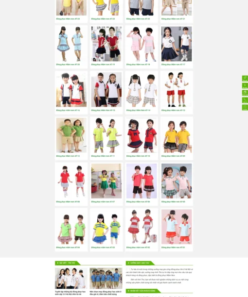 Mẫu website đồng phục
