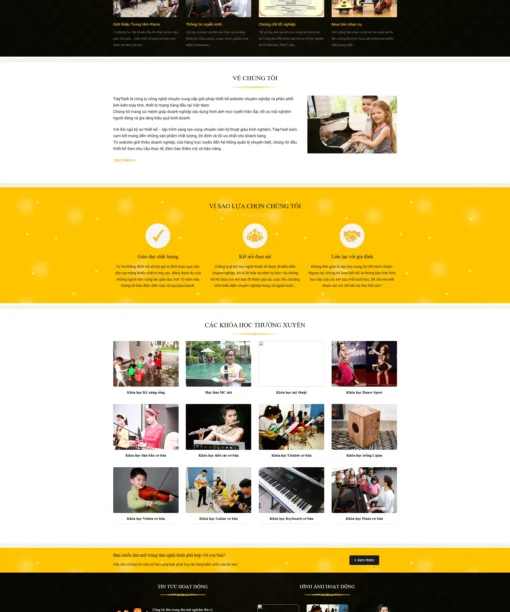 Mẫu website học piano