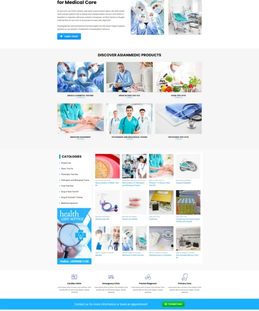 Mẫu website thiết bị y tế