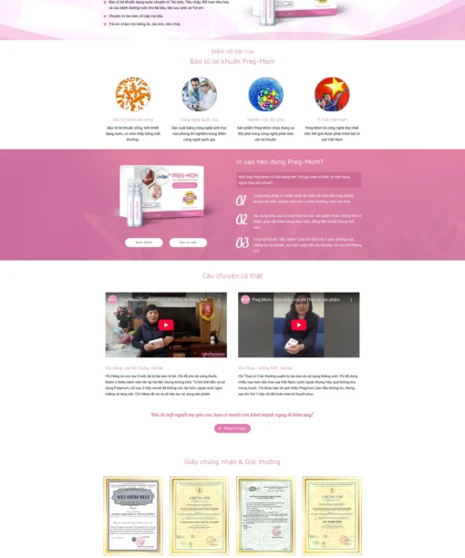 Mẫu website thực phẩm chức năng 2