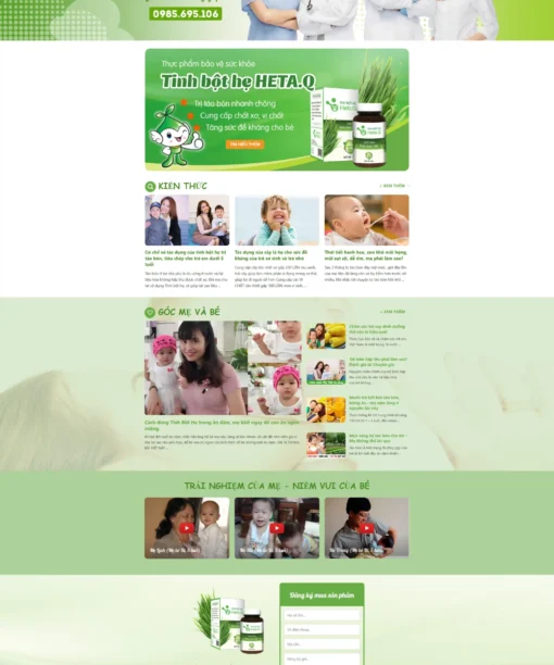 Mẫu website tinh bột nghệ