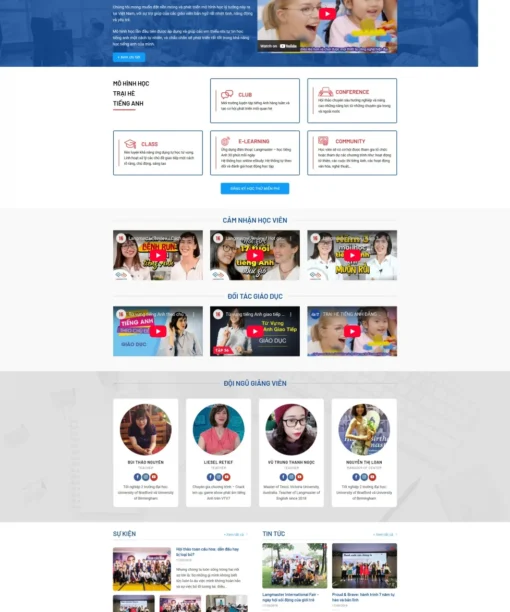 Mẫu website trung tâm tiếng anh