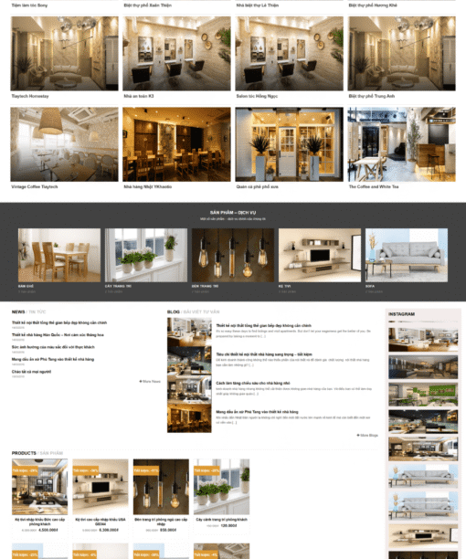 Mẫu website nội thất 1